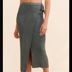 Free people borderline midi wrap skirt